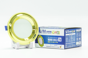 Đèn LED âm trần mặt cong Nano – Gold 7W – Ba màu TLC-ANG-VV-7W